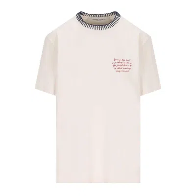 Shop Golden Goose Journey W's T-shirt Regular In Wht Blue Rd