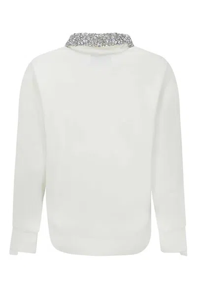 Golden Goose Crystal-embellished Zipped Sweatshirt In Papyrus Cristal