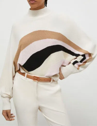 Marella Finito Colorblock Mock-neck Sweater In Grey