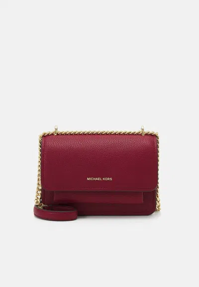 Michael Kors Bordeaux Shoulder Bag With Chain Strap And Front Logo In Suede Woman In Red