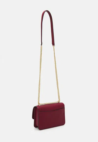 Michael Kors Bordeaux Shoulder Bag With Chain Strap And Front Logo In Suede Woman In Red