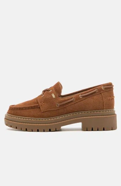 Michael Kors Suede Cameron Lace-up Loafers In Brown