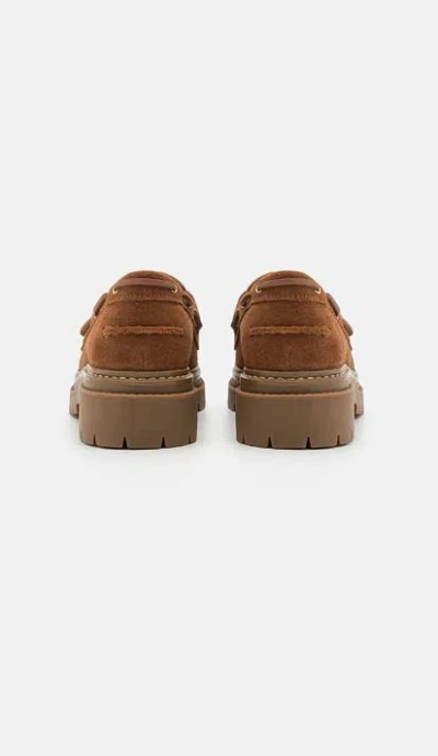 Michael Kors Suede Cameron Lace-up Loafers In Brown