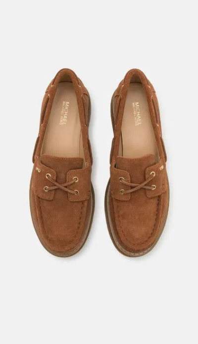 Michael Kors Suede Cameron Lace-up Loafers In Brown