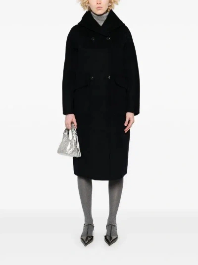 Paltò Paltó Hooded Coat In Black