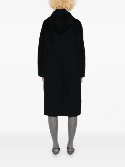 Paltò Paltó Hooded Coat In Black