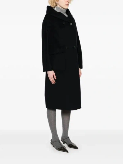Paltò Paltó Hooded Coat In Black