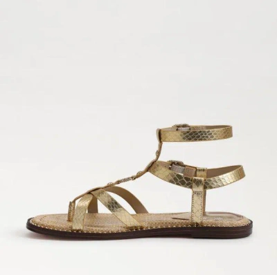 Sam Edelman Woman Thong Sandal Gold Size 7.5 Textile Fibers In Gold