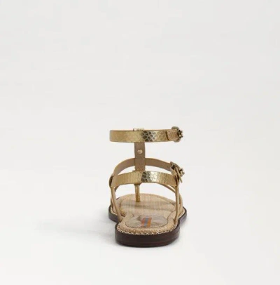 Sam Edelman Woman Thong Sandal Gold Size 7.5 Textile Fibers In Gold
