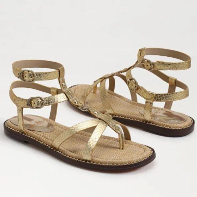 Sam Edelman Woman Thong Sandal Gold Size 7.5 Textile Fibers In Gold