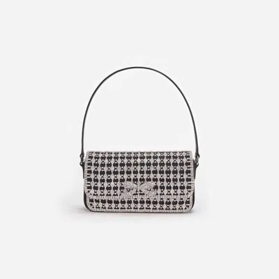 Self-portrait Crystal Baguette Bag In Black