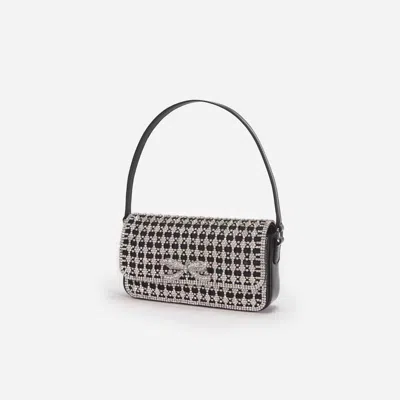 Self-portrait Crystal Baguette Bag In Black