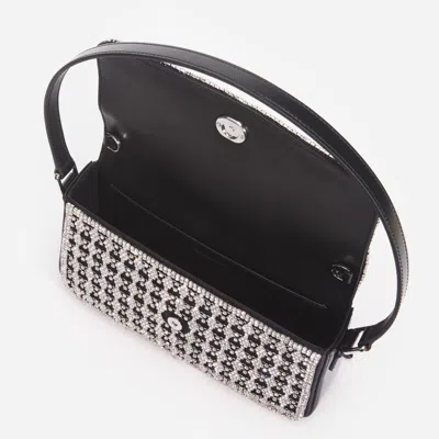 Self-portrait Crystal Baguette Bag In Black