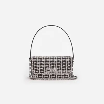 Self-portrait Crystal Baguette Bag In Black