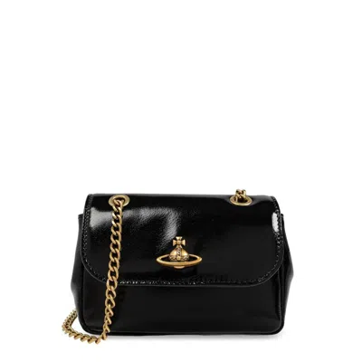 Shop Vivienne Westwood Small Purse Chain In Black 3d Orb