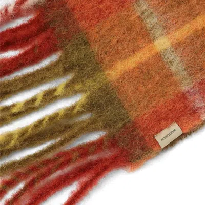 Woolrich Check-pattern Scarf In Orng Check