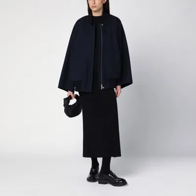 Max Mara Zenone Cashmere Cape Bomber Jacket In Blue