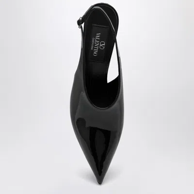 Valentino Le Salon Black Patent Leather Slingback In Black