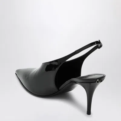 Valentino Le Salon Black Patent Leather Slingback In Black