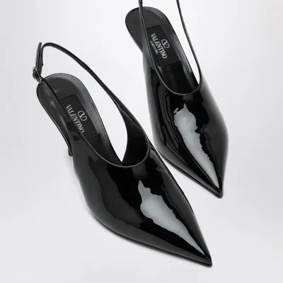 Valentino Le Salon Black Patent Leather Slingback In Black