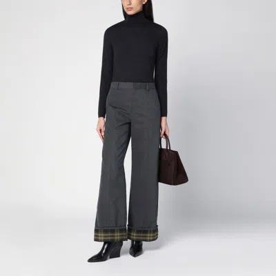 Burberry Ash Coloured Trousers With Lapels In Black