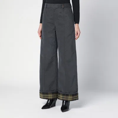 Burberry Ash Coloured Trousers With Lapels In Black