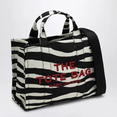 Shop Marc Jacobs Medium Tote Bag In Canvas With Zebra Print In Black