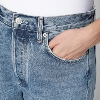 Agolde Fran High Rise Ankle Straight Jeans In Dwell In Light Blue