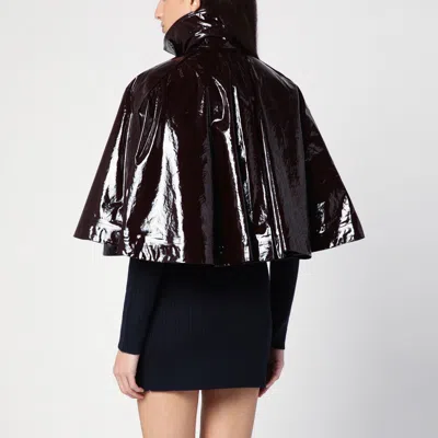 Chloé Short Shiny Lacquered Cape In Brown