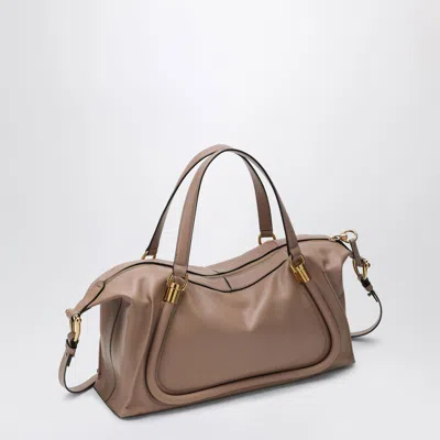 Chloé Paraty 24 Bag In Shiny Deep Beige Leather In Beige