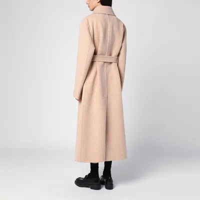 Jil Sander Single-breasted Belted Wool Coat In Pink