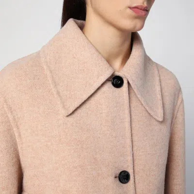Jil Sander Single-breasted Belted Wool Coat In Pink