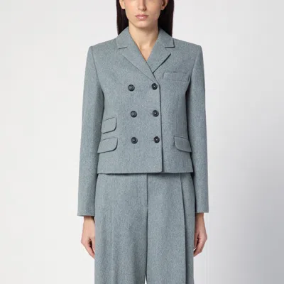 The Garment Mille Double-breasted Wool-blend Blazer In Grey