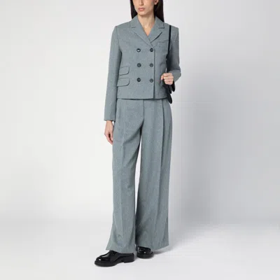 The Garment Mille Double-breasted Wool-blend Blazer In Grey