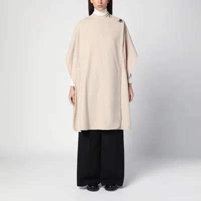 The Garment Wool-blend Crewneck Poncho In Beige