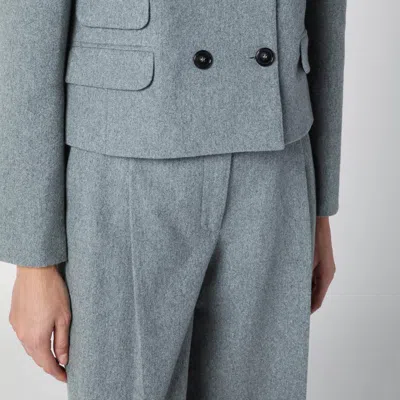 The Garment Mille Double-breasted Wool-blend Blazer In Grey