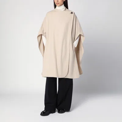 The Garment Wool-blend Crewneck Poncho In Beige