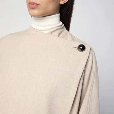 The Garment Wool-blend Crewneck Poncho In Beige