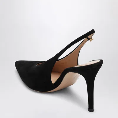 Gianvito Rossi High Suede Slingback With Buckle Detail In Black