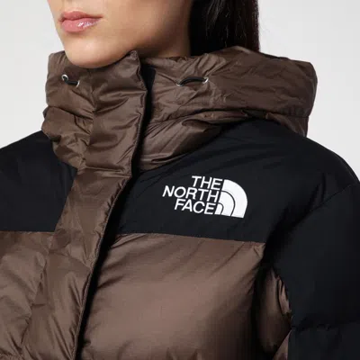 The North Face Womens Coal Brown-tnf Black Himalayan Logo-embroidered Shell-down Jacket In Brown