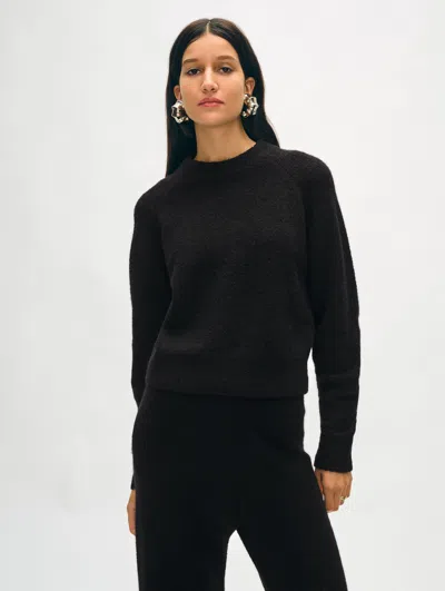 White + Warren Cashmere Sweatshirt Black In Black