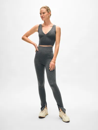 White + Warren Superfine Merino Zip Leggings In Ash Grey Heather In Ash Grey Heather