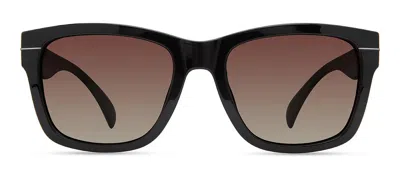 Rz By Rachel Zoe Fawn Blk Square Polarized Sunglasses In Brown
