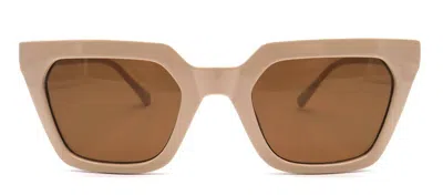 Rz By Rachel Zoe Mckenzie Cre Square Sunglasses In Brown