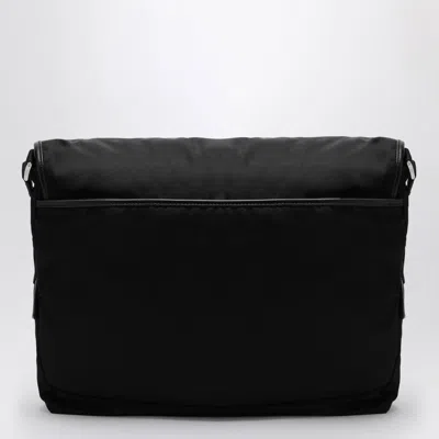 Shop Prada Black Re-nylon And Saffiano Shoulder Bag