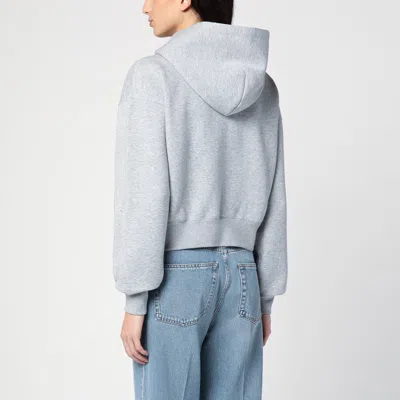 Shop Gucci Grey Mélange Cotton Blend Sweatshirt