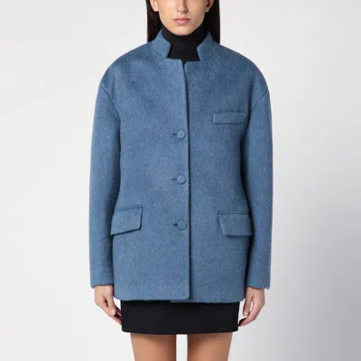 Gucci Wool Blend Melange Aviator Jacket Women In Grey