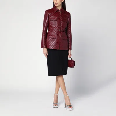 Shop Gucci Jacket Rosso Ancora With Embossed Gg In Red