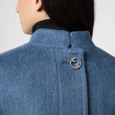 Gucci Wool Blend Melange Aviator Jacket Women In Grey