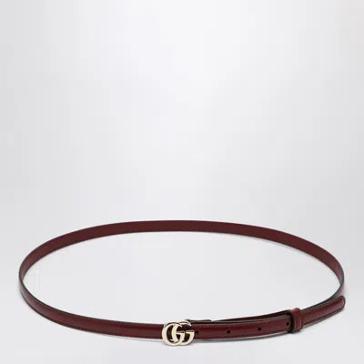 Gucci Gg Marmont Rosso Ancora Leather Belt In Red